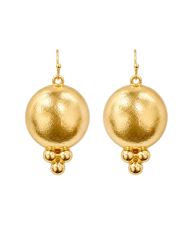 Hammered Dome Drop Earring