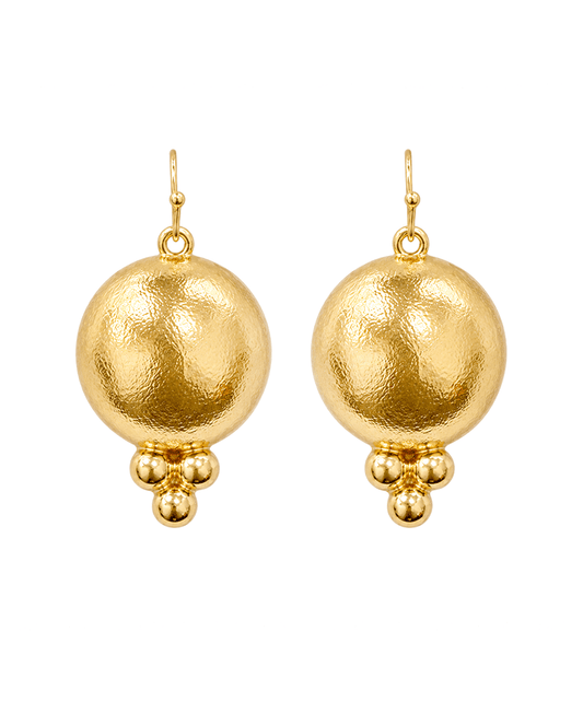Hammered Dome Drop Earring