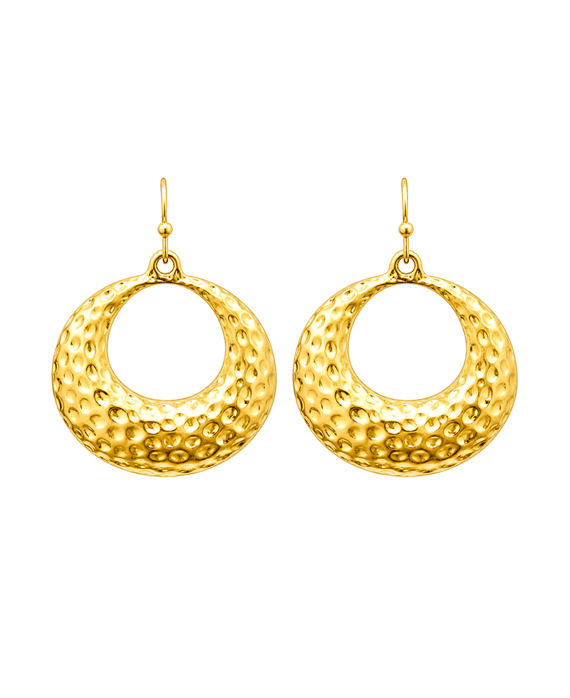 Hammered Crescent Hoop Earring