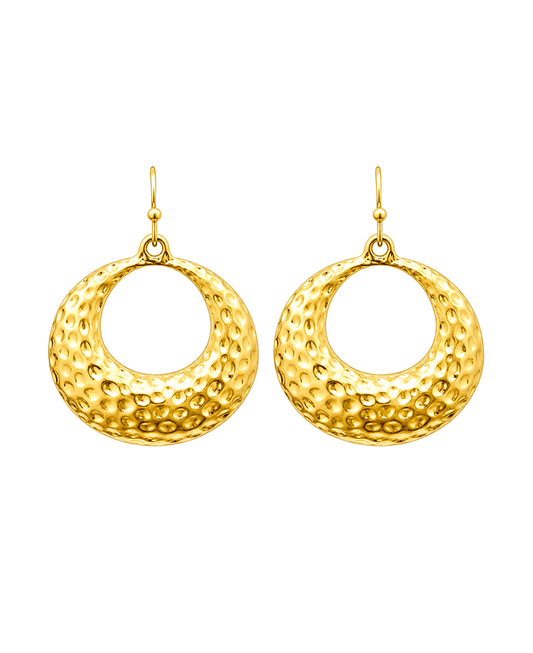 Hammered Crescent Hoop Earring