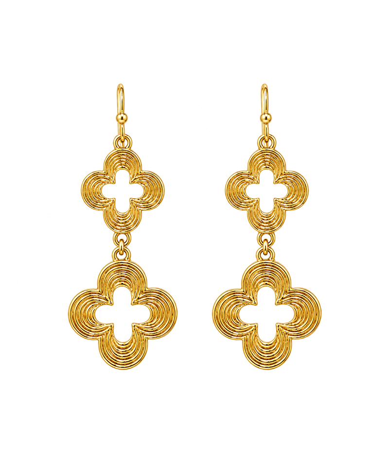 Double Clover Drop Earring