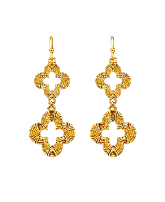 Double Clover Drop Earring