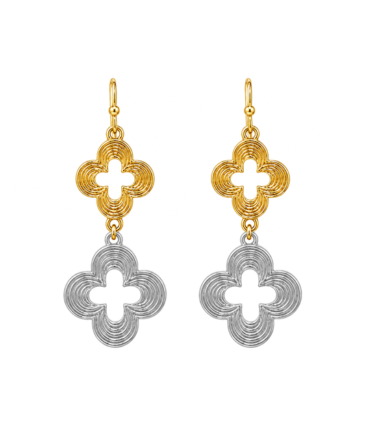 Double Clover Drop Earring