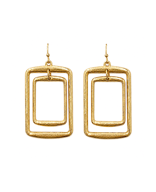 Double Square Dangle Earring
