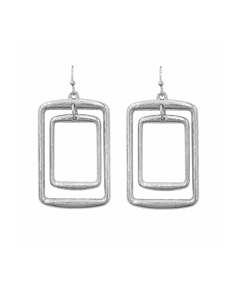 Double Square Dangle Earring
