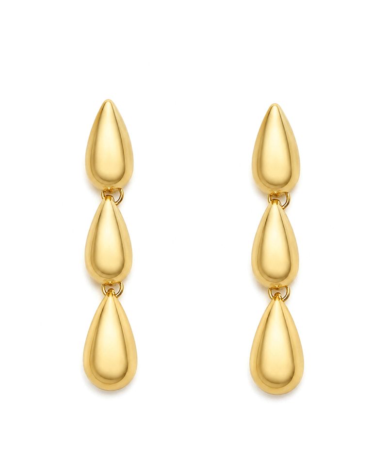 Triple Drop Puffy Teardrop Earring
