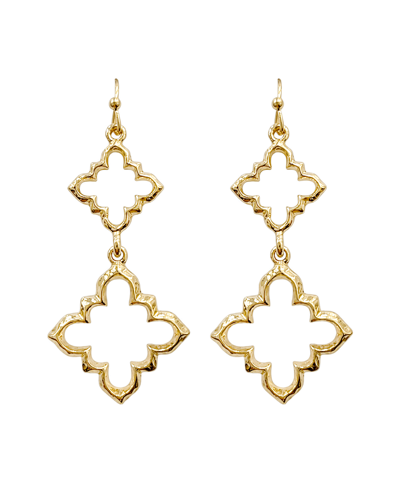 Double Quatrefoil Drop Earring