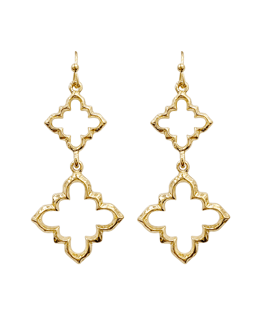 Double Quatrefoil Drop Earring