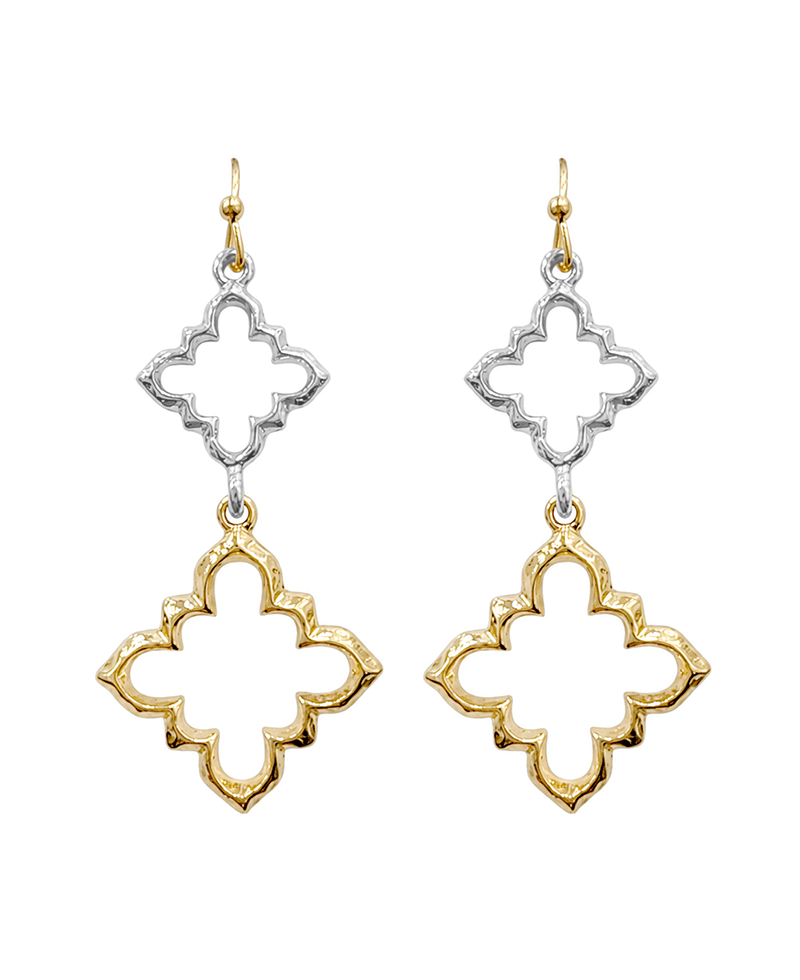 Double Quatrefoil Drop Earring