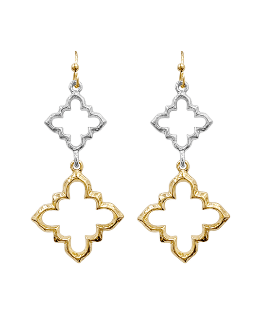 Double Quatrefoil Drop Earring