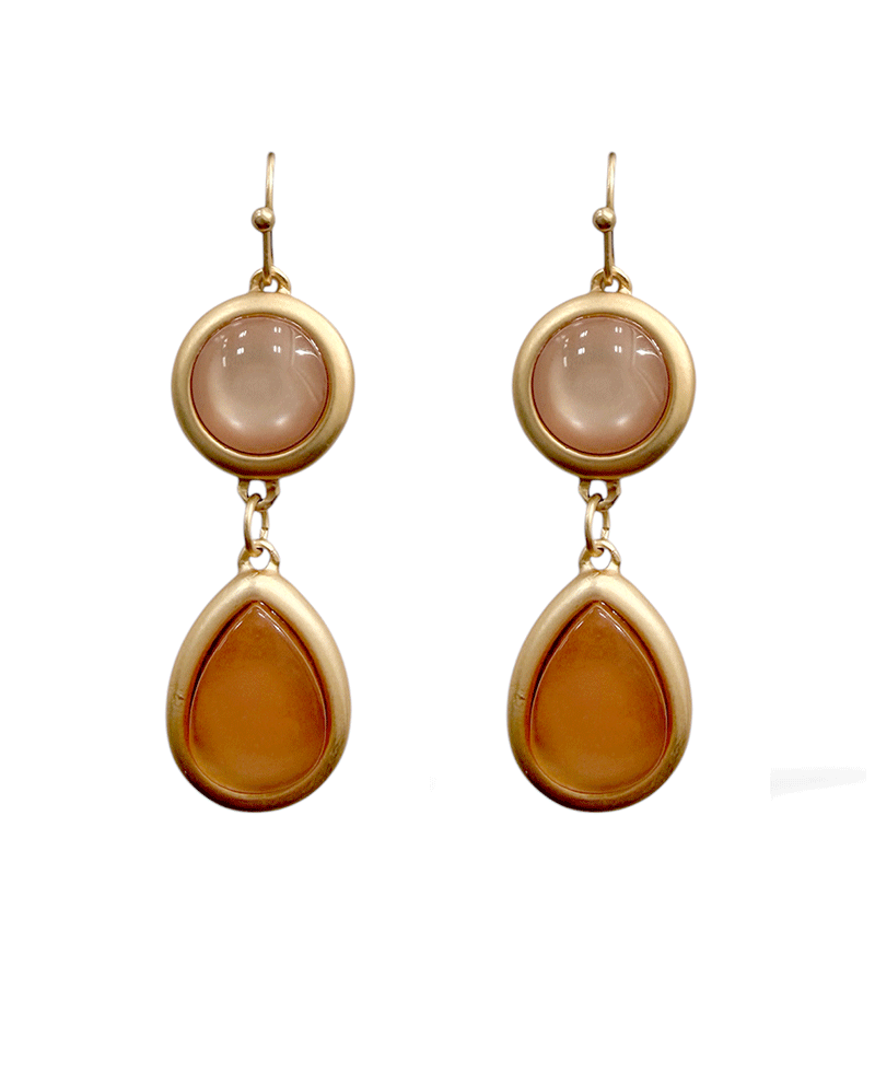 Circle & Teardrop Drop Earring