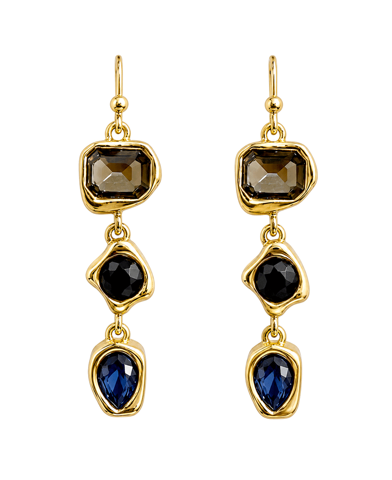 Mixed Shape Multi Stone Drop Earring