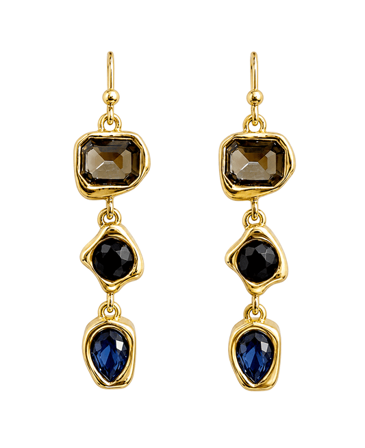 Mixed Shape Multi Stone Drop Earring