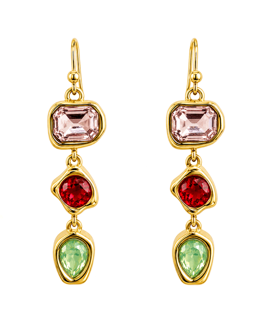 Mixed Shape Multi Stone Drop Earring