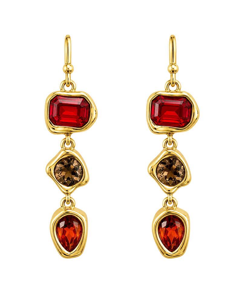 Mixed Shape Multi Stone Drop Earring