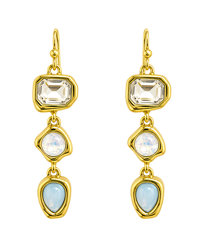 Mixed Shape Multi Stone Drop Earring