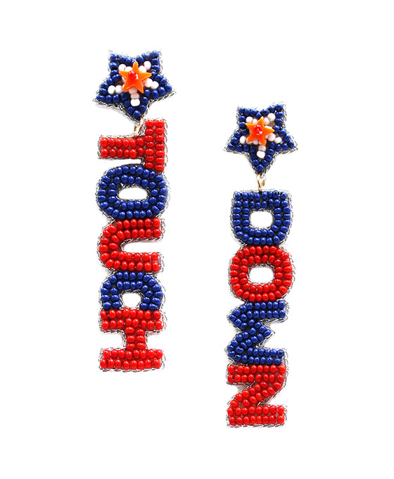Beaded Touch Down Post Earring
