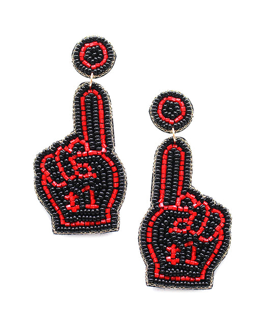 Beaded Finger Up Post Earring