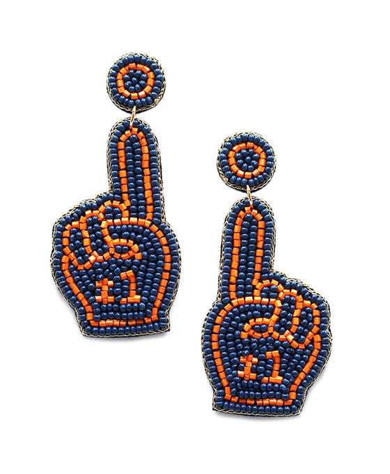 Beaded Finger Up Post Earring