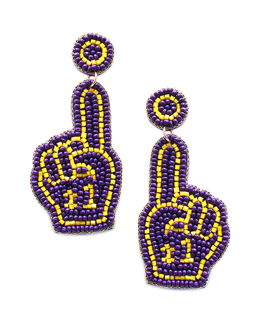 Beaded Finger Up Post Earring
