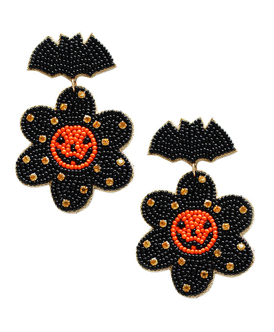Halloween Beaded Bat Earring
