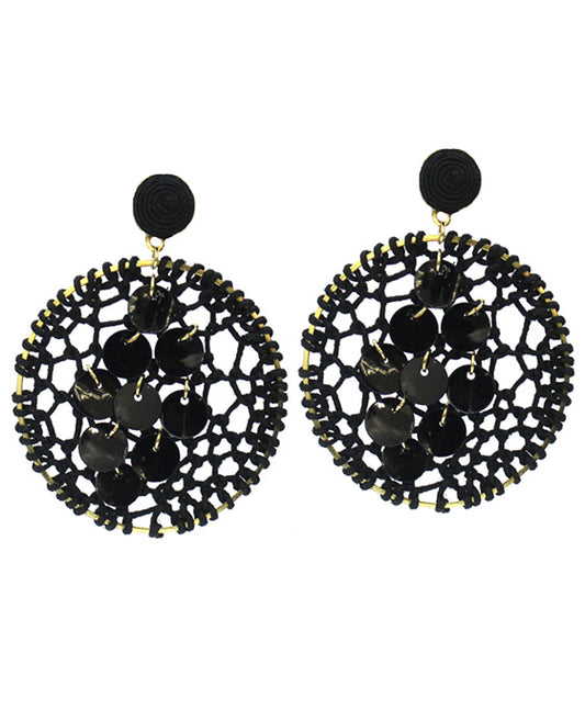 Thread Mesh Round Post Earring