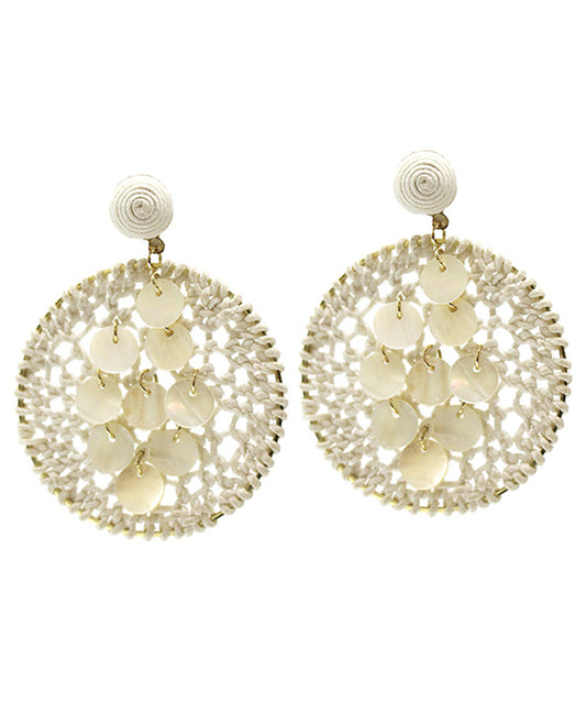 Thread Mesh Round Post Earring