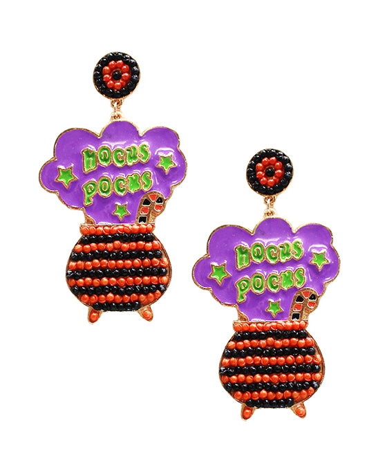 Hocus Pocus Beaded Post Earring