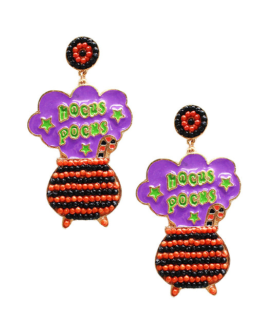 Hocus Pocus Beaded Post Earring