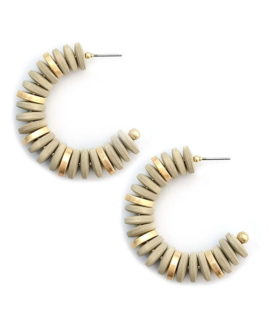 Wood Hoop Earring