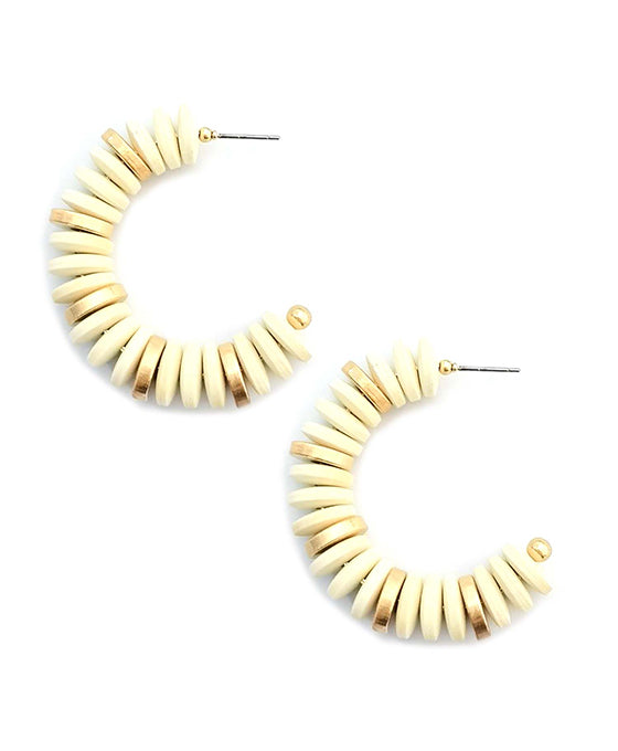 Wood Hoop Earring