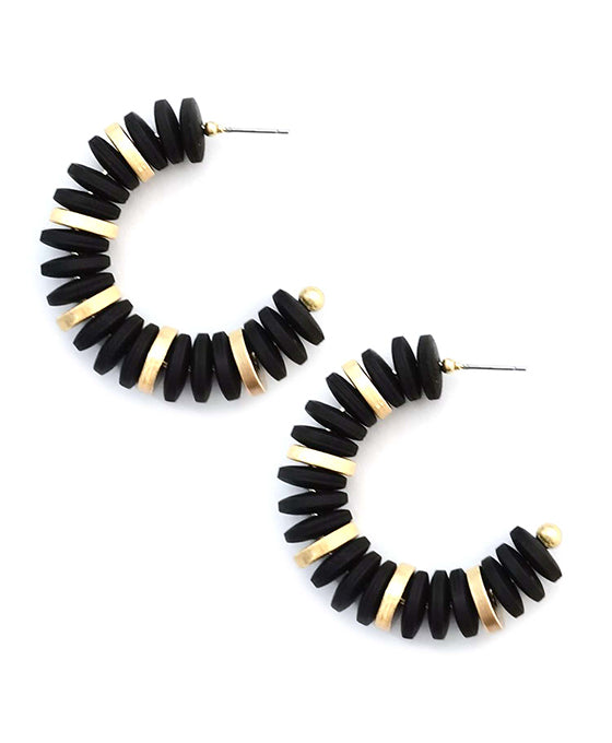 Wood Hoop Earring