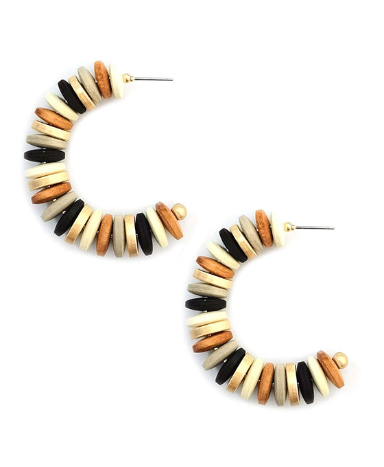 Wood Hoop Earring