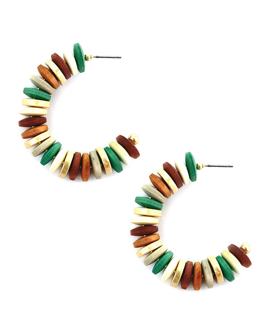 Wood Hoop Earring