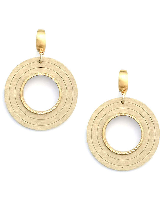 Round Wood Post Earring