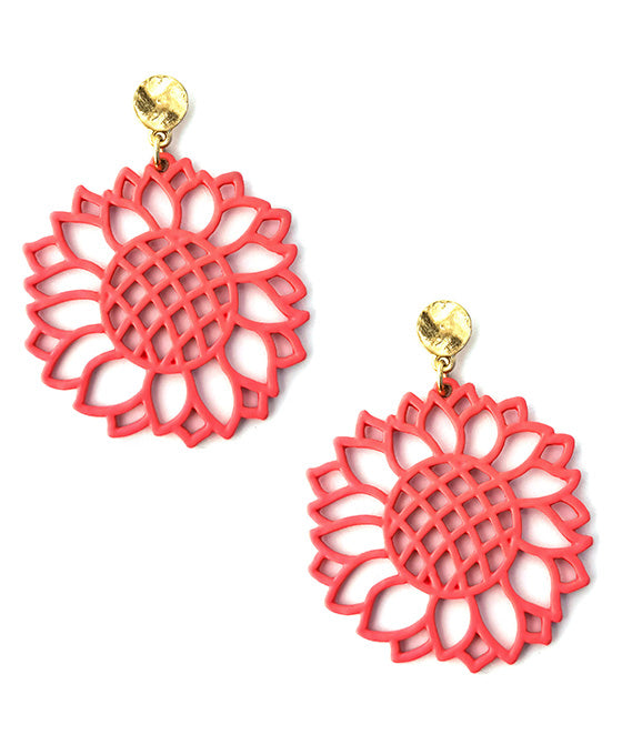 Sunflower Shape Color Coating Post Earring