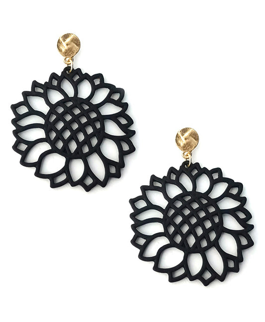 Sunflower Shape Color Coating Post Earring
