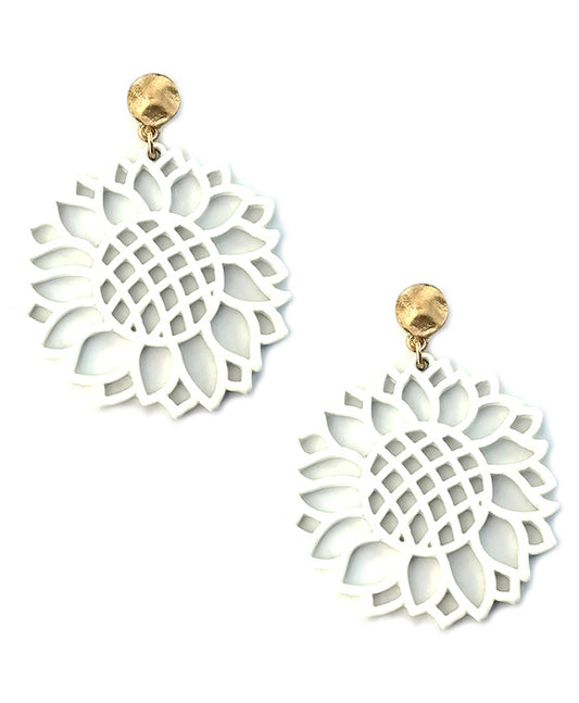 Sunflower Shape Color Coating Post Earring