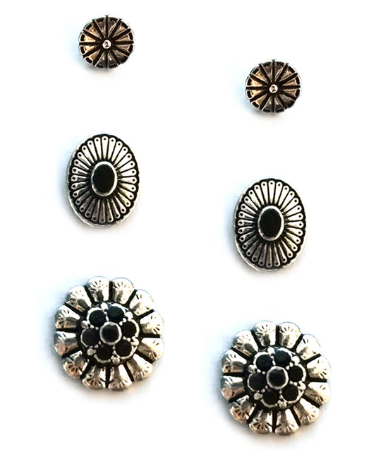 Metal 3 Set Post Earring