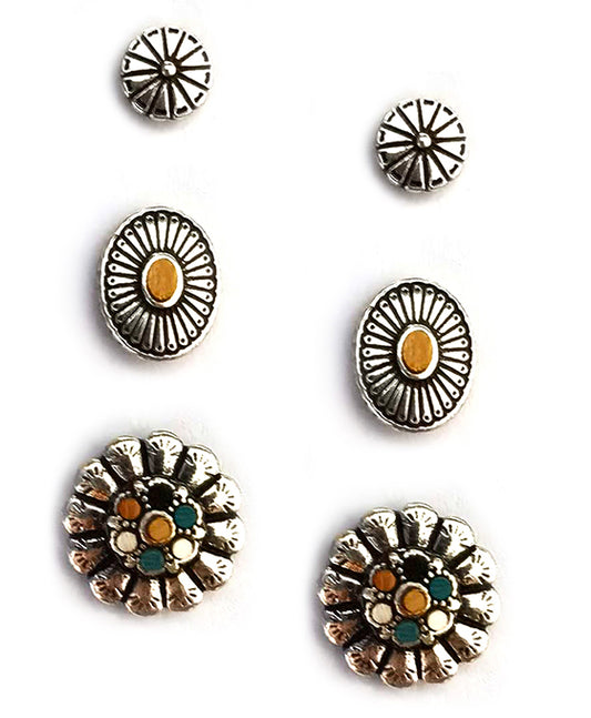 Metal 3 Set Post Earring