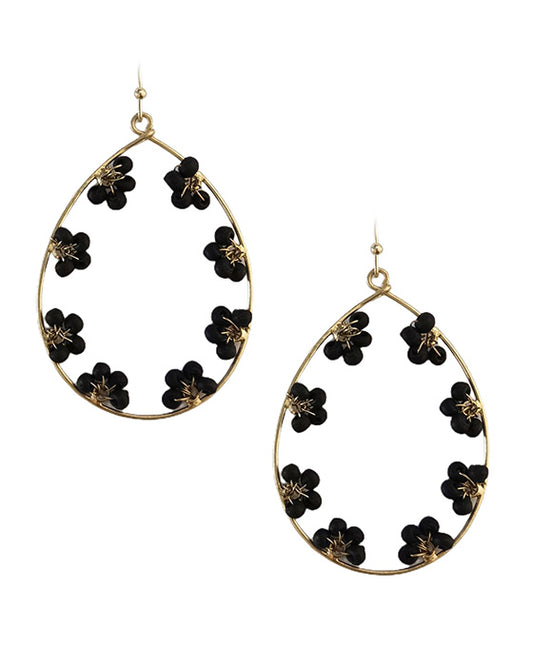 Wire Teardrop w/ Beads Earring