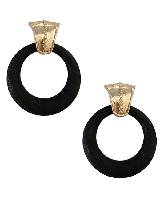 Open Cut Round w/ Metal Post Earring