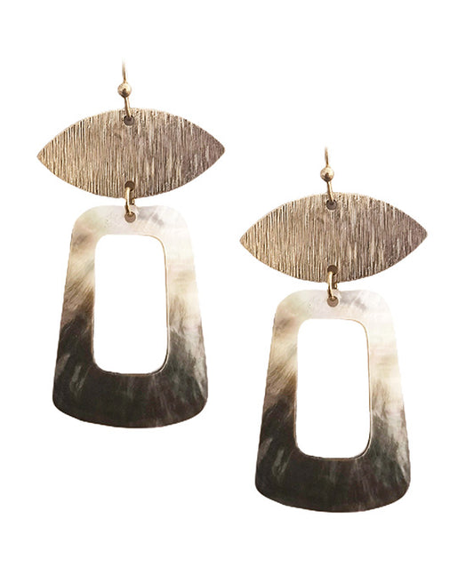 Geo Shape Metal & Acrylic Earring
