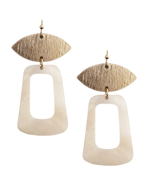 Geo Shape Metal & Acrylic Earring