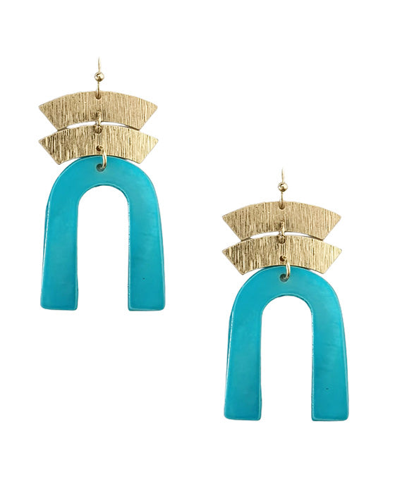 U Shape Acrylic & Metal Earring