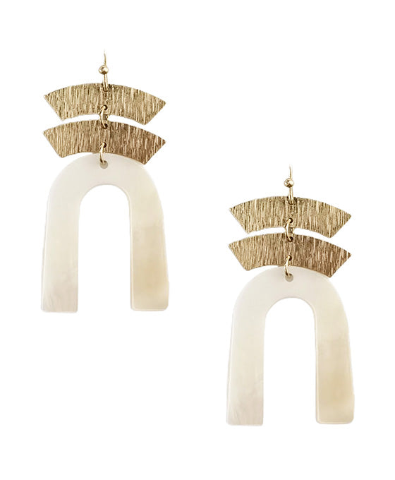 U Shape Acrylic & Metal Earring