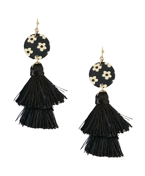 Round Linked Tassel Earring