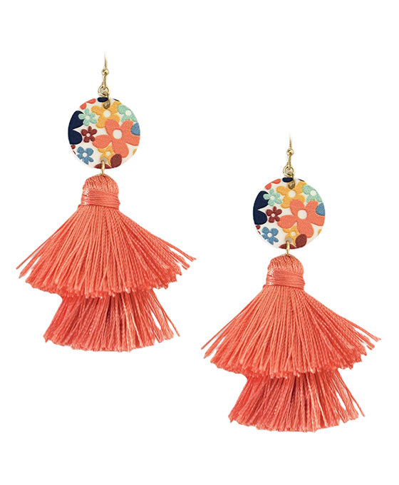 Round Linked Tassel Earring