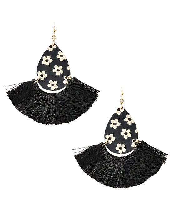Teardrop Linked Fan Tassel Earring