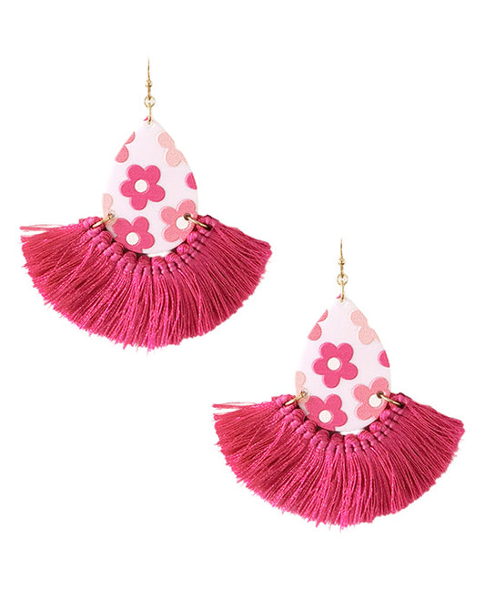 Teardrop Linked Fan Tassel Earring